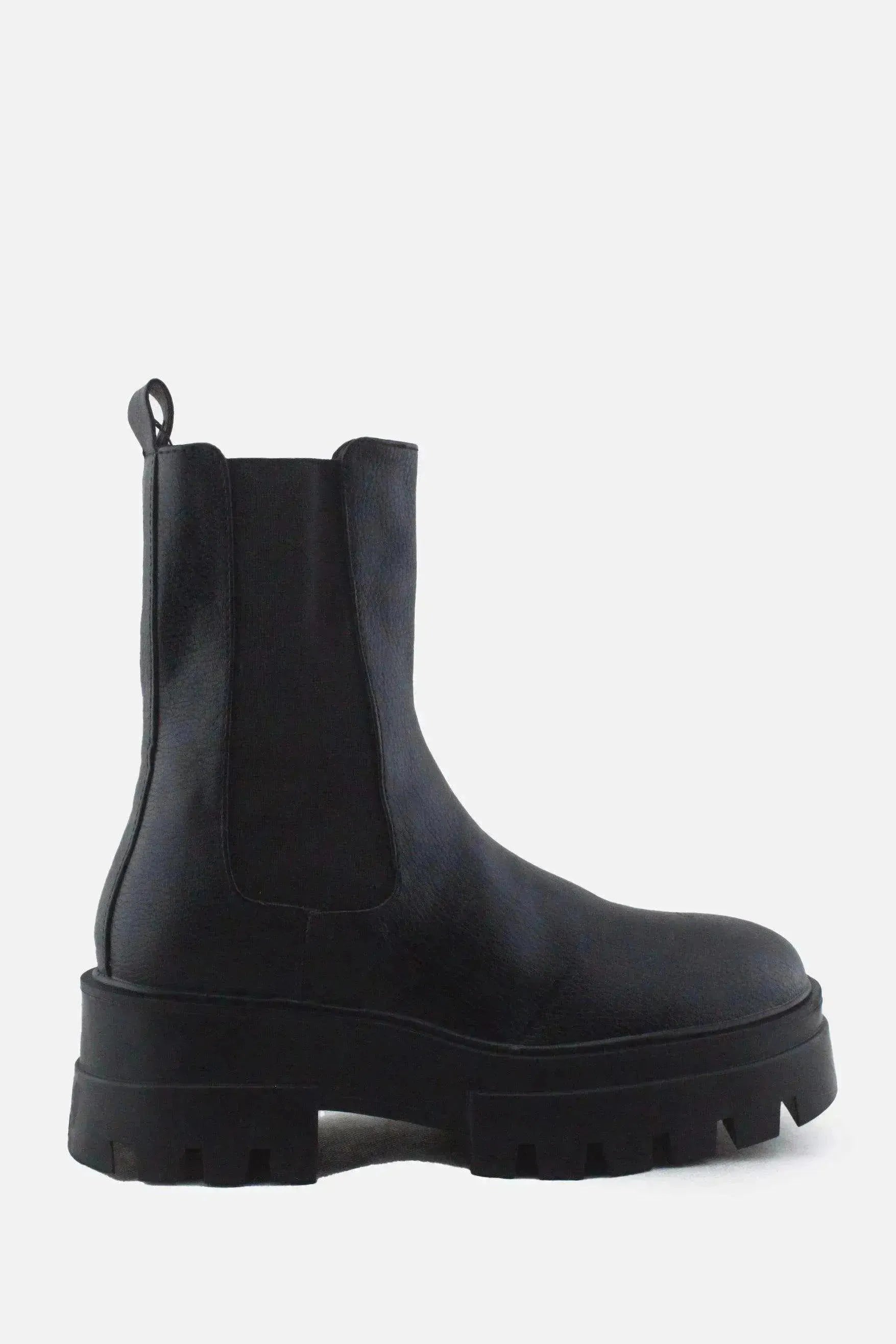 Pull & Bear Stretchable Combat Ankle Boots |100% Authentic Leather - sundaybazar