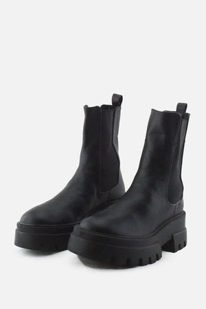 Pull & Bear Stretchable Combat Ankle Boots |100% Authentic Leather - sundaybazar