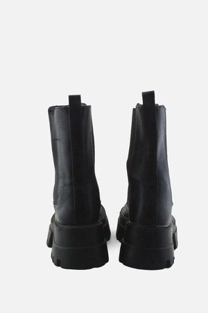 Pull & Bear Stretchable Combat Ankle Boots |100% Authentic Leather - sundaybazar