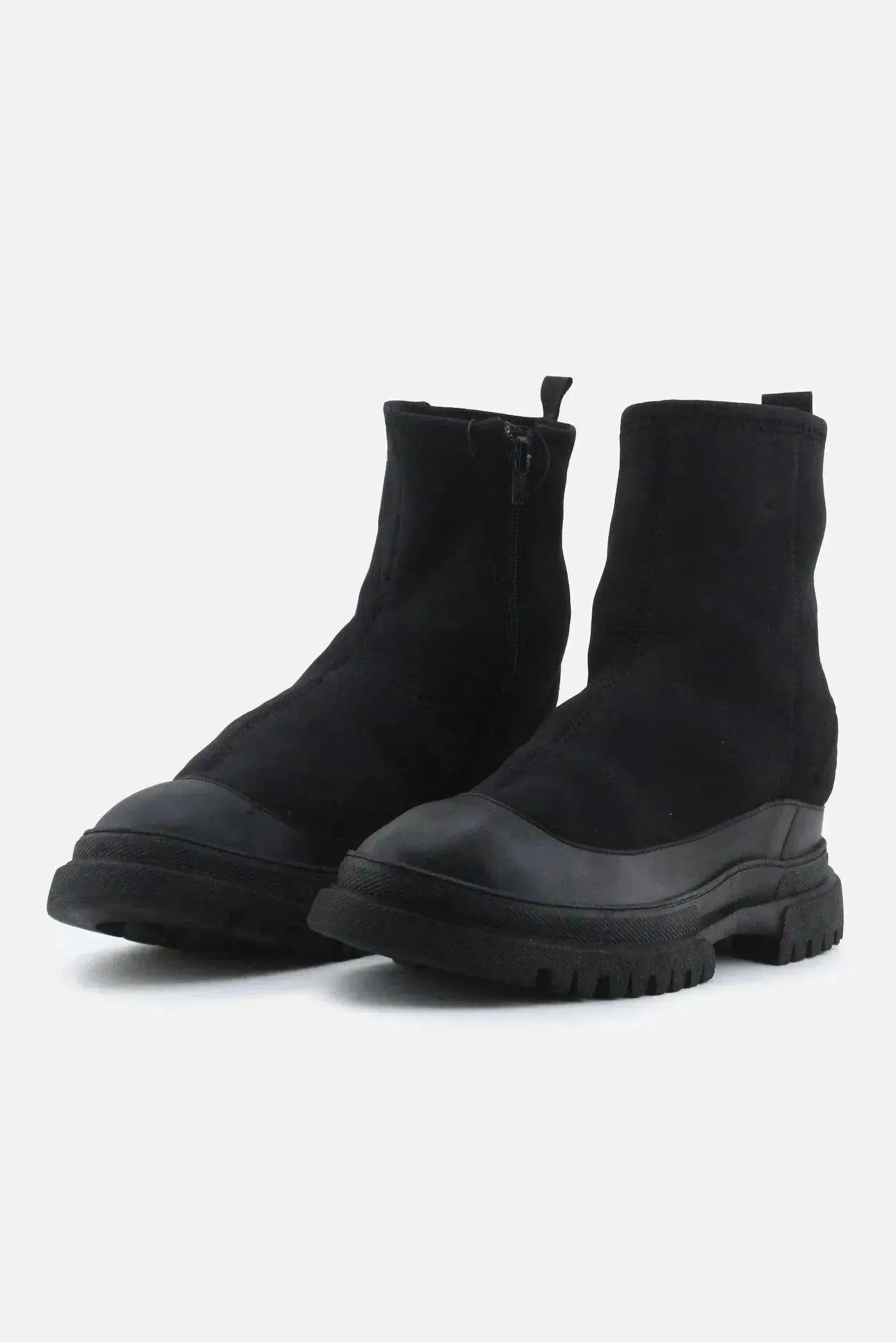Zara Zipper Chelsea Ankle Boots | Textile - sundaybazar