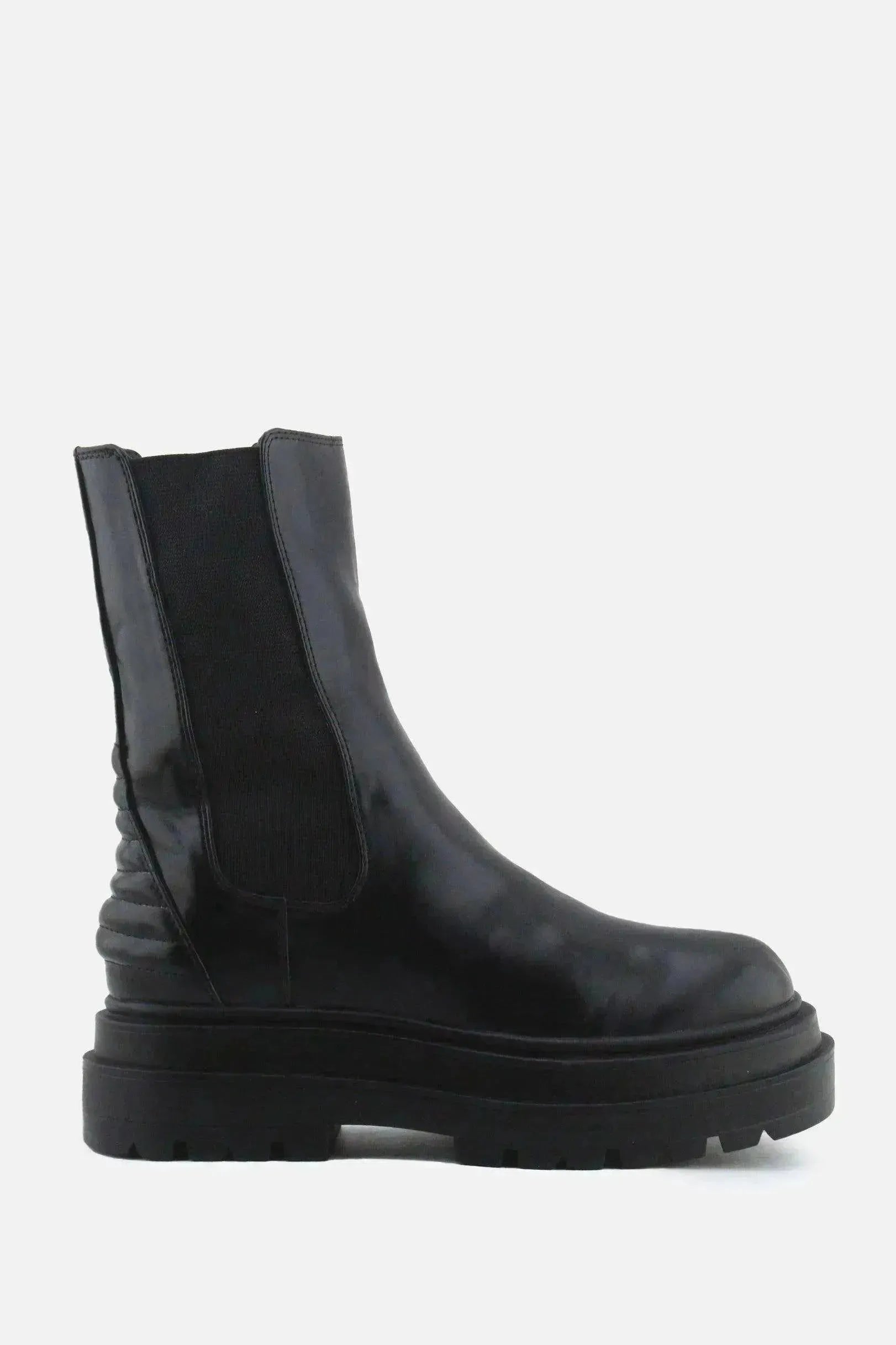 Pull & Bear Stretchable Combat Ankle Boots | 100% Authentic Leather - sundaybazar