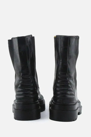 Pull & Bear Stretchable Combat Ankle Boots | 100% Authentic Leather - sundaybazar