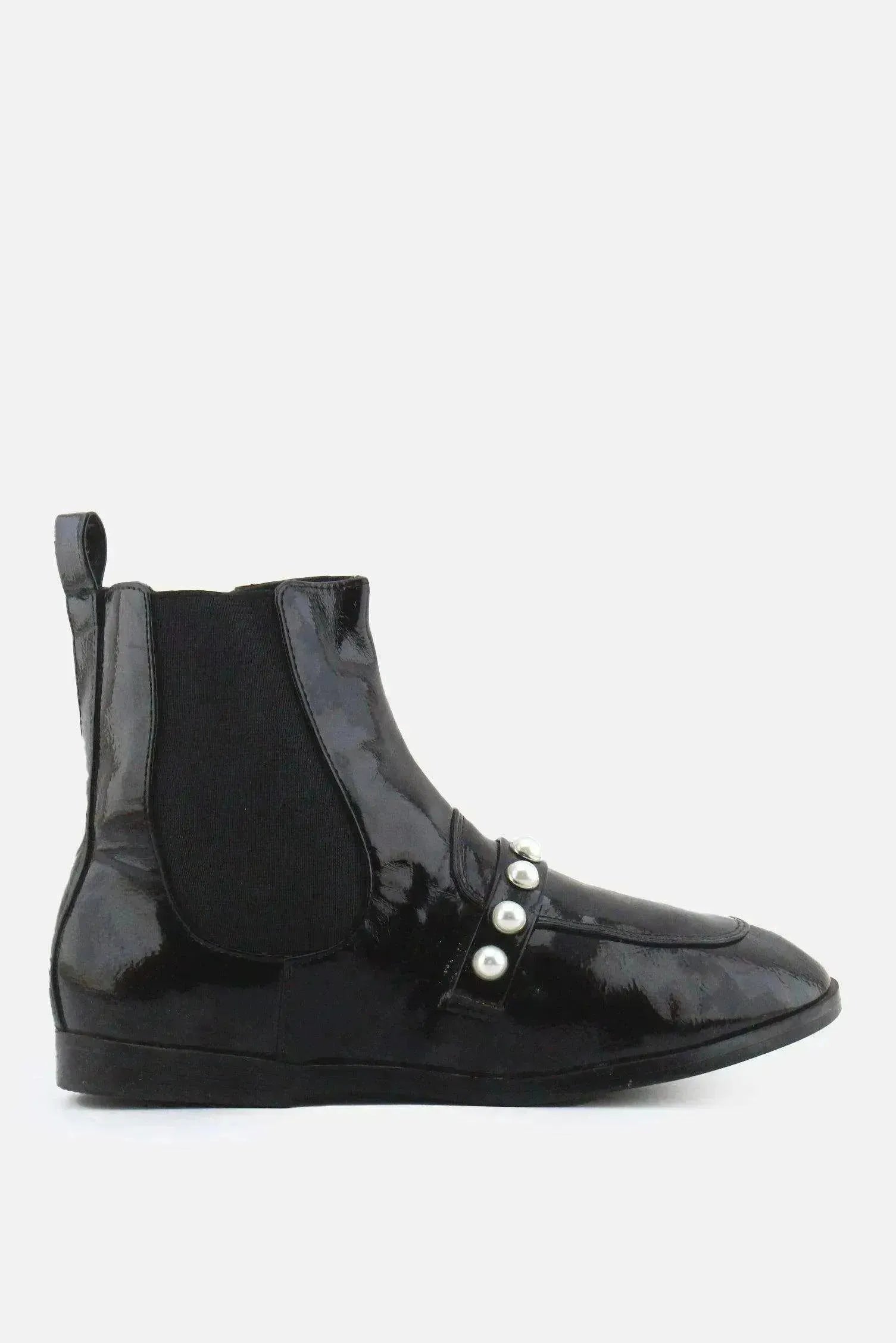 Zara Zipper Stretchable Chelsea Ankle Boots | 100% Synthetic Leather - sundaybazar