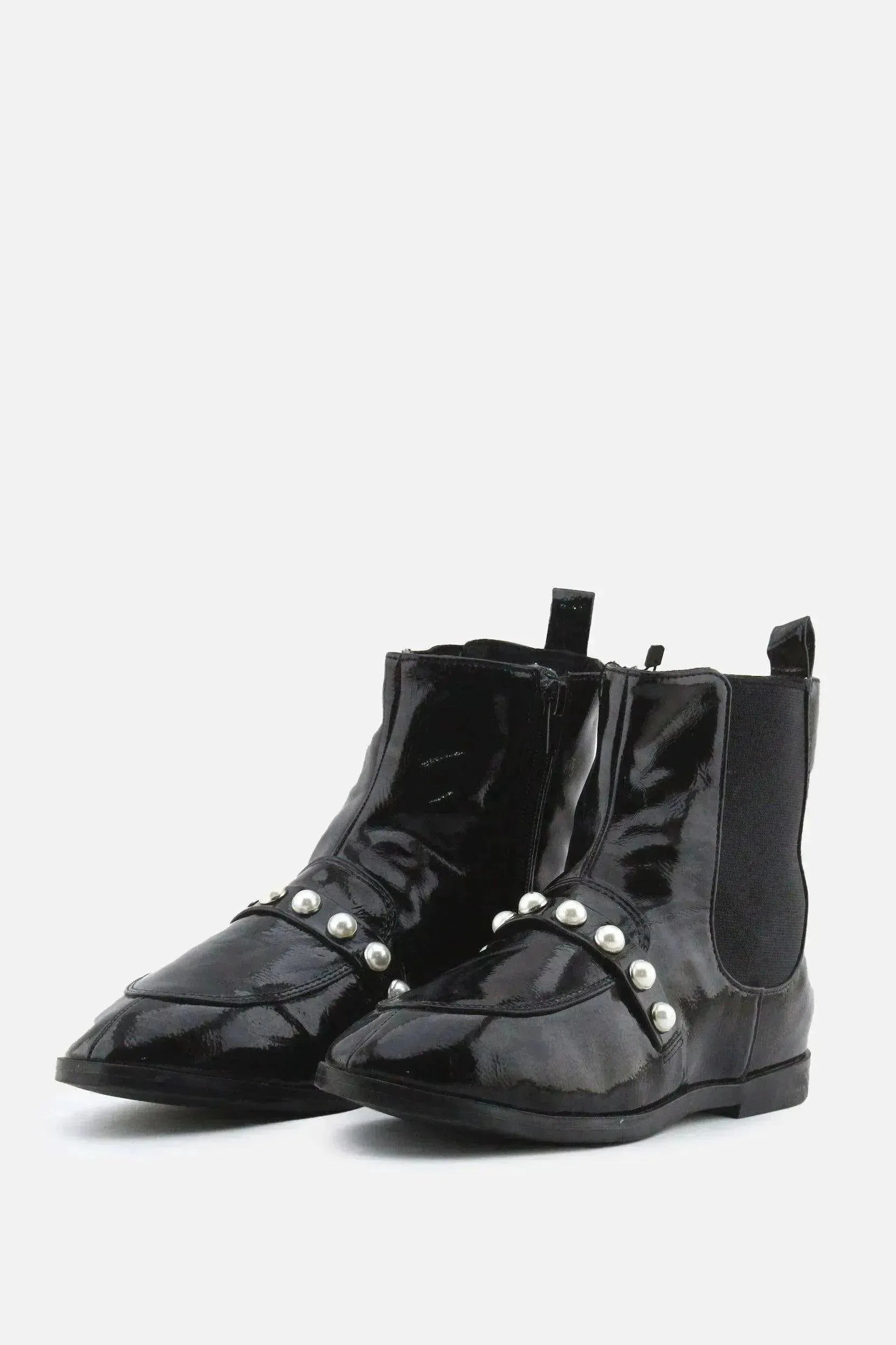 Zara Zipper Stretchable Chelsea Ankle Boots | 100% Synthetic Leather - sundaybazar