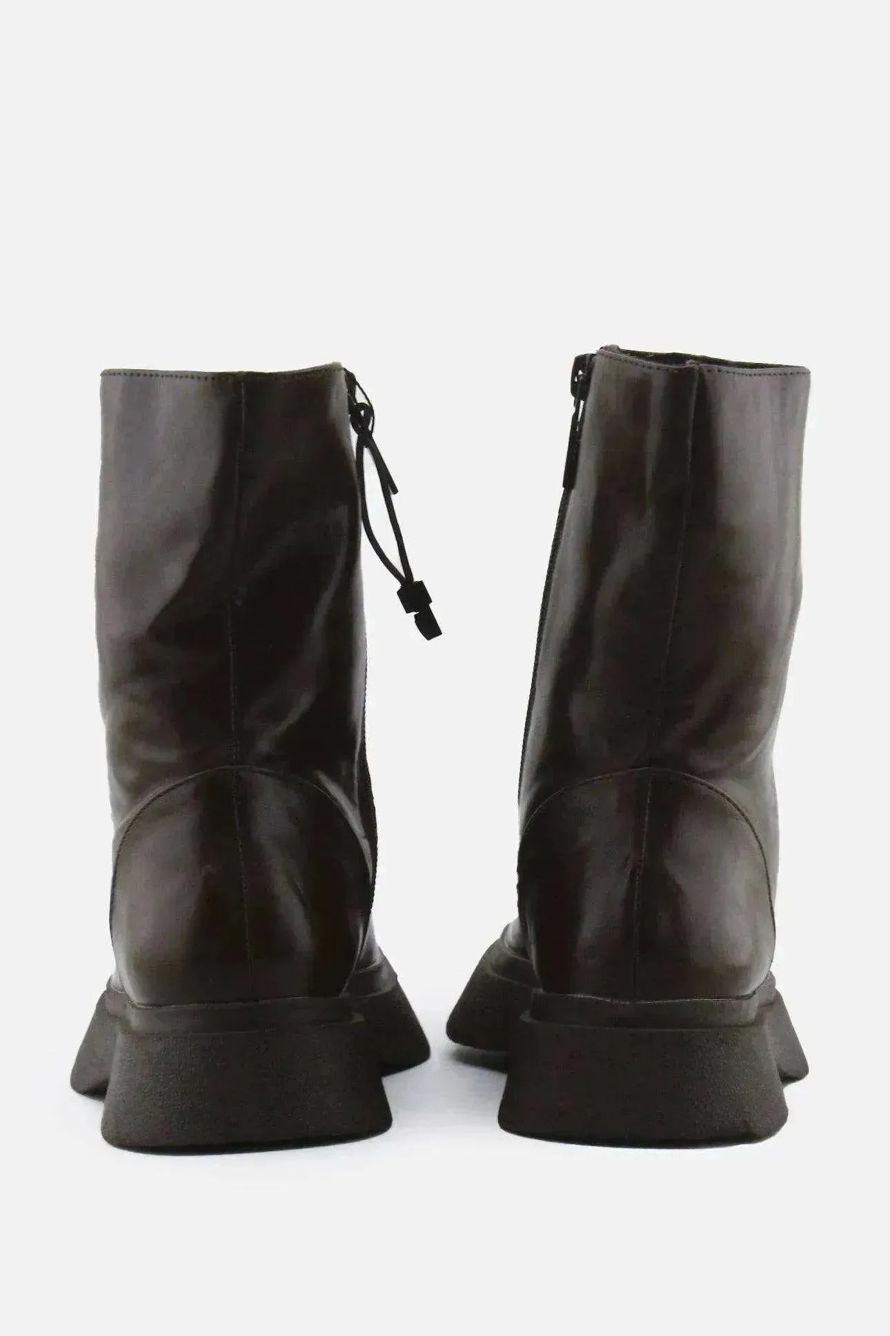 Zara Zipper Combat Ankle Boots | 100% Authentic Leather - sundaybazar
