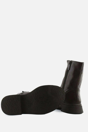 Zara Zipper Combat Ankle Boots | 100% Authentic Leather - sundaybazar