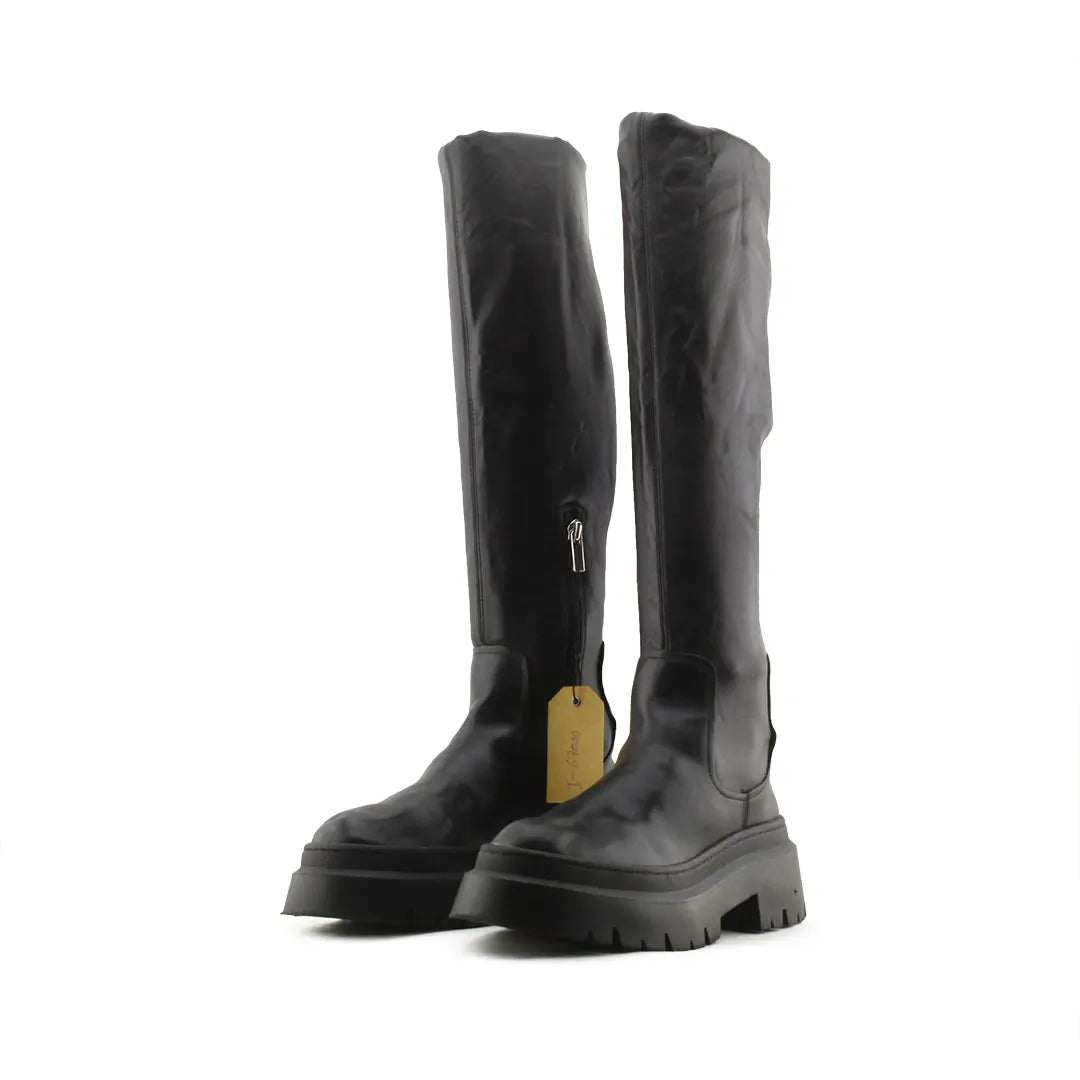 Pull & Bear Zipper Over The Knee Boot | 100% Authentic Leather