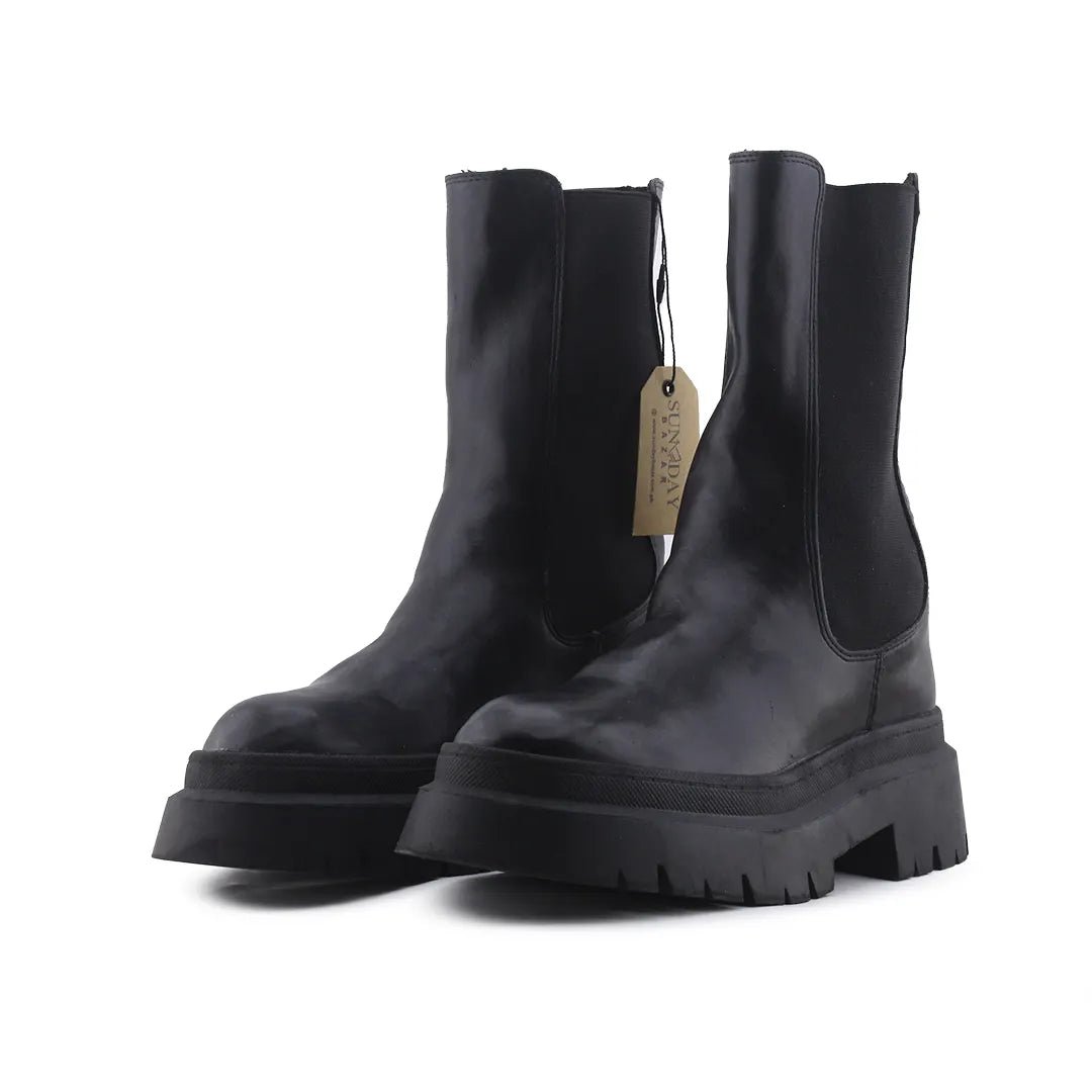 Pull & Bear Stretchable Ankle Boot | 100% Authentic Leather