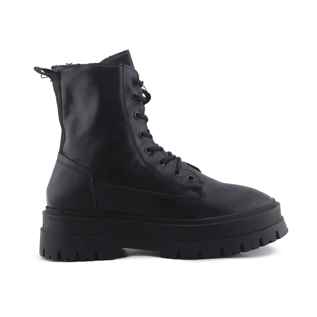 Stradivarius Zipper Lace Up Ankle Boot | 100% Authentic Leather