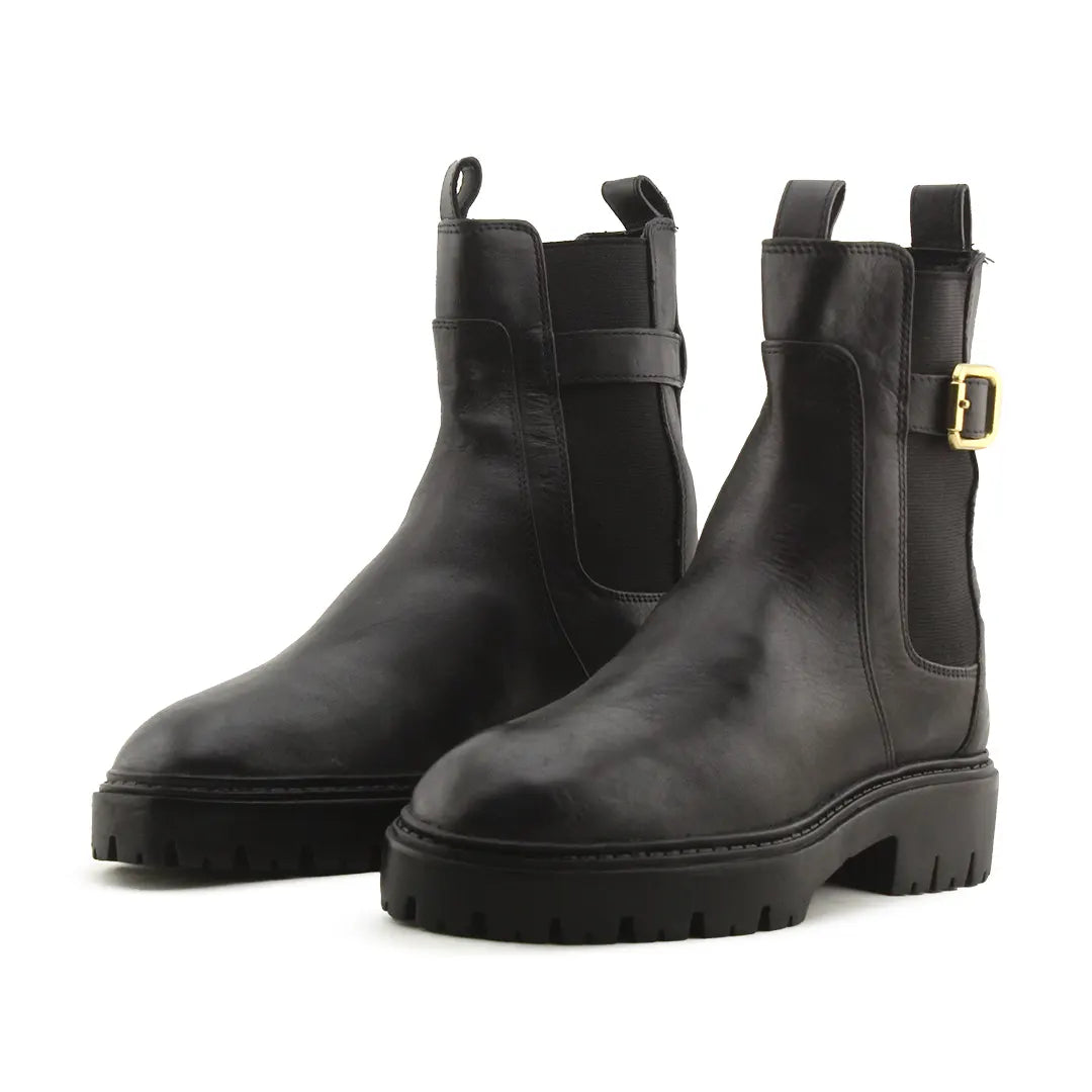 Zara Stretchable Buckle Strap Ankle Boot | 100% Authentic Leather
