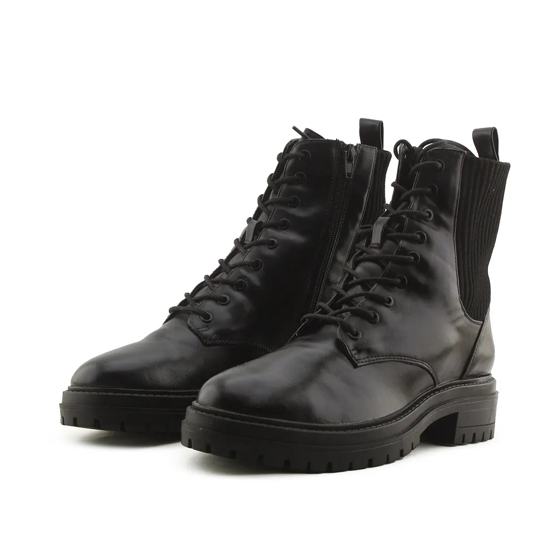 Lefties Zipper Sterchable Lace Up Ankle Boots | 100% Authentic Leather