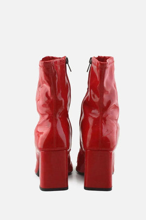 Bershka Zipper Block Ankle Boots | 100% Synthetic Leather - sundaybazar