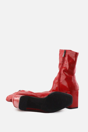 Bershka Zipper Block Ankle Boots | 100% Synthetic Leather - sundaybazar