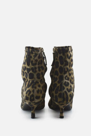 Zara Zipper Kitten Ankle Boots | Textile - sundaybazar