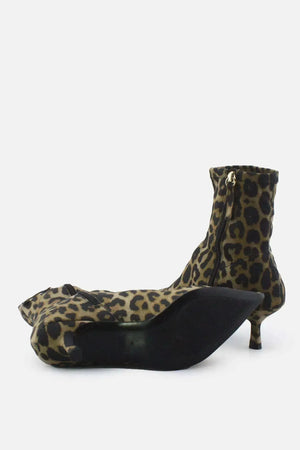 Zara Zipper Kitten Ankle Boots | Textile - sundaybazar