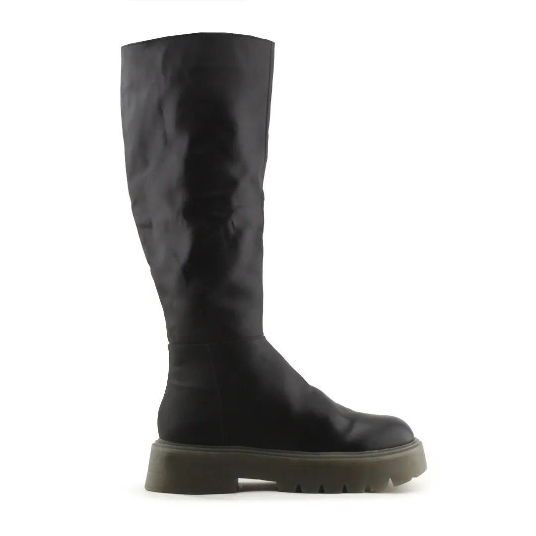 Bershka Zipper Knee High Boots | 100% Authentic Leather