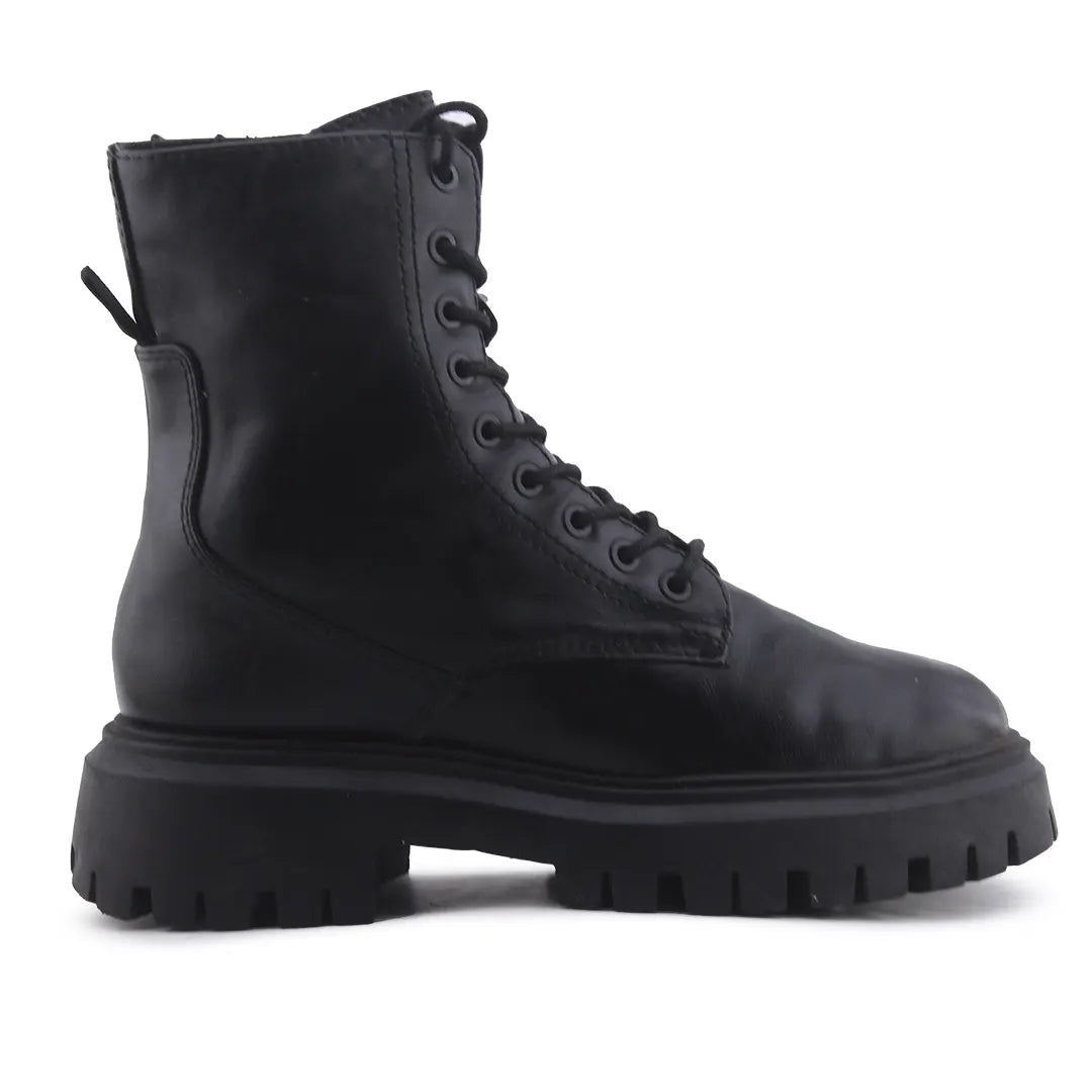 Stradivarius Zipper Lace Up Ankle Boot | 100% Authentic Leather