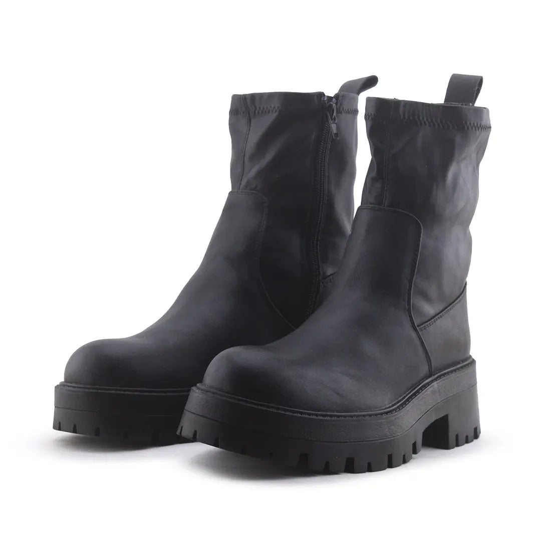 Pull & Bear Zipper Ankle Boot | 100% Authentic Leather