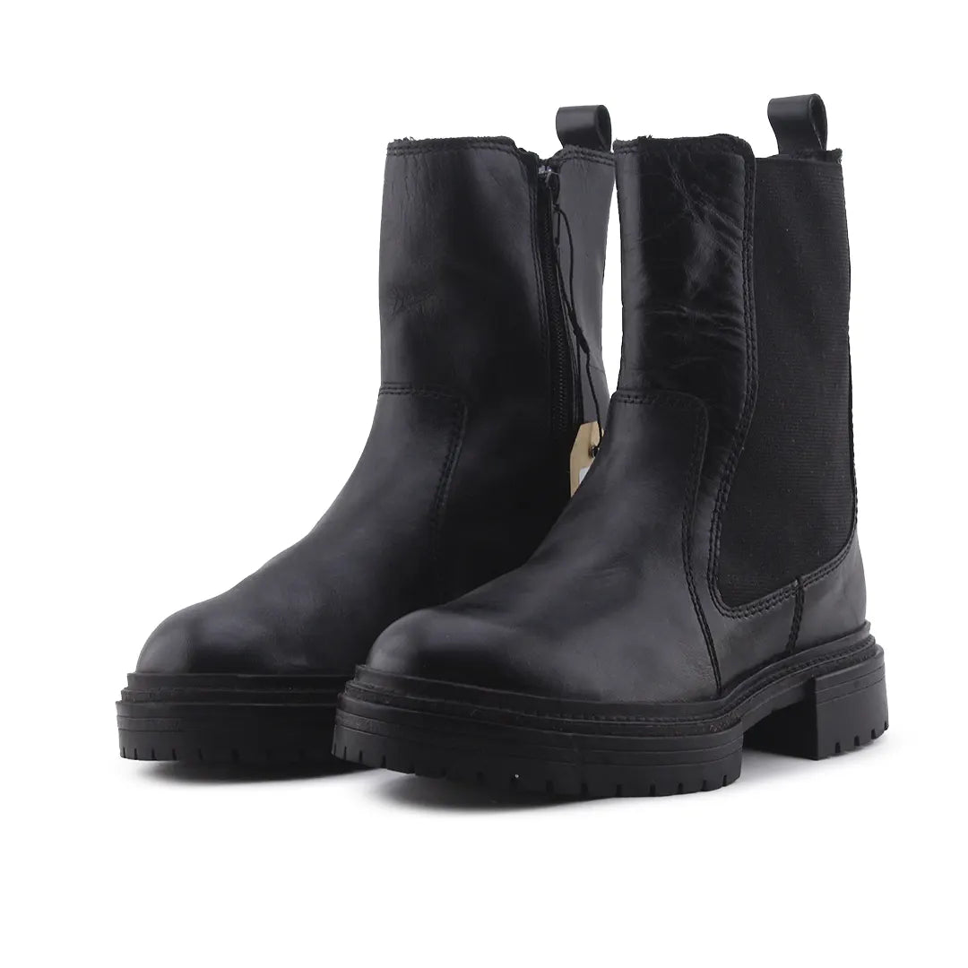 Zara Zipper Stretchable Ankle Boot | 100% Authentic Leather