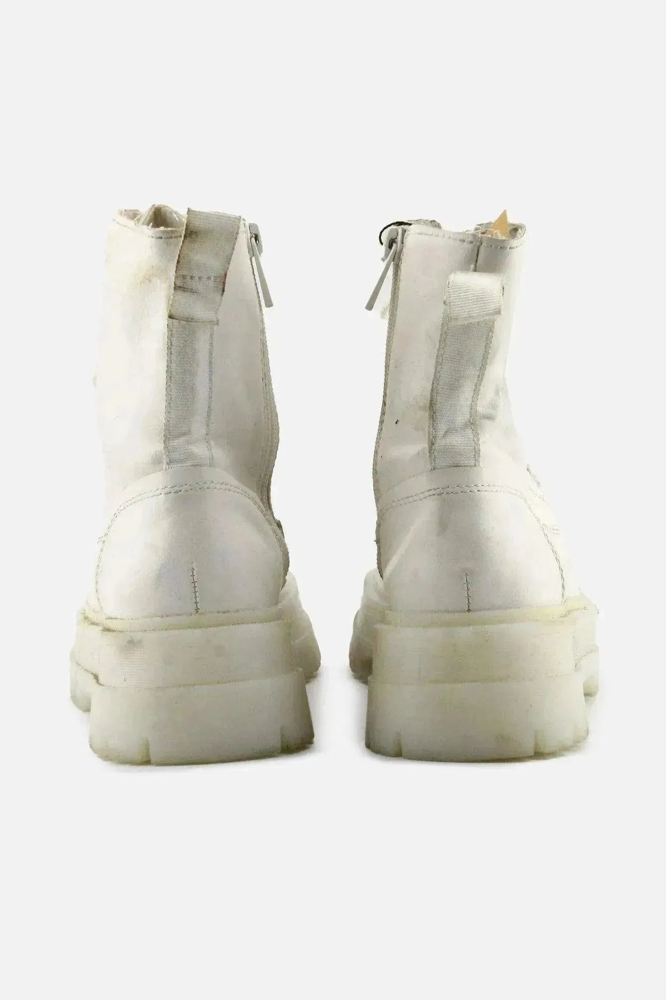 Stradivarius Zipper Laces Combat Boots | 100% Authentic Leather - sundaybazar