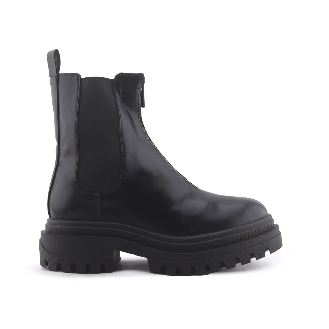Bershka Zipper Stretchable Ankle Boot | 100% Authentic Leather