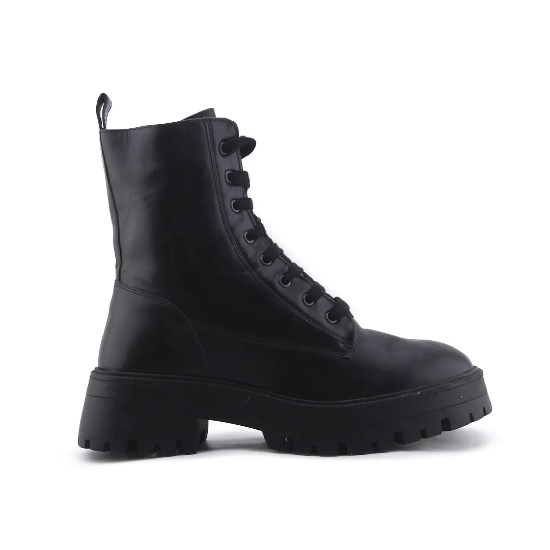 Pull & Bear Zipper Lace Up Ankle Boot | 100% Authentic Leather
