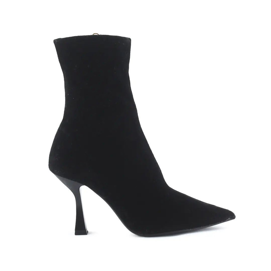 Zara Zipper Valvet Ankle Boot