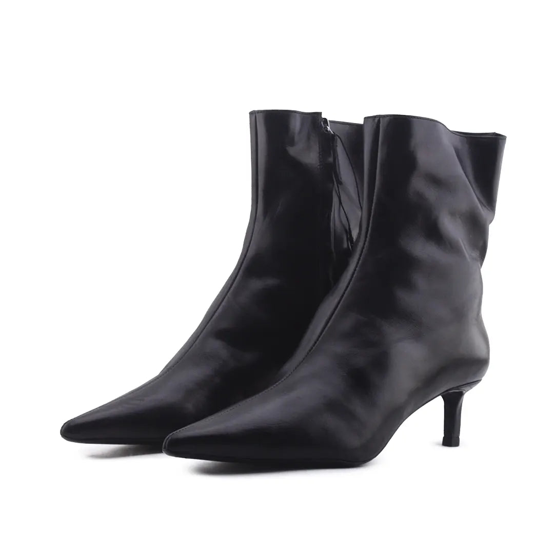 Massimo Dutti Zipper Ankle Boot | 100% Authentic Leather