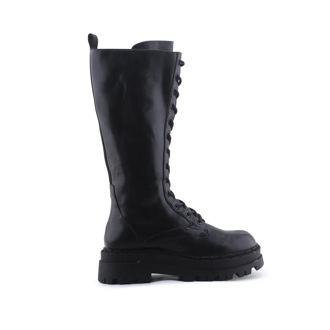 Zara Zipper Lace Up Knee High Boot | 100% Authentic Leather