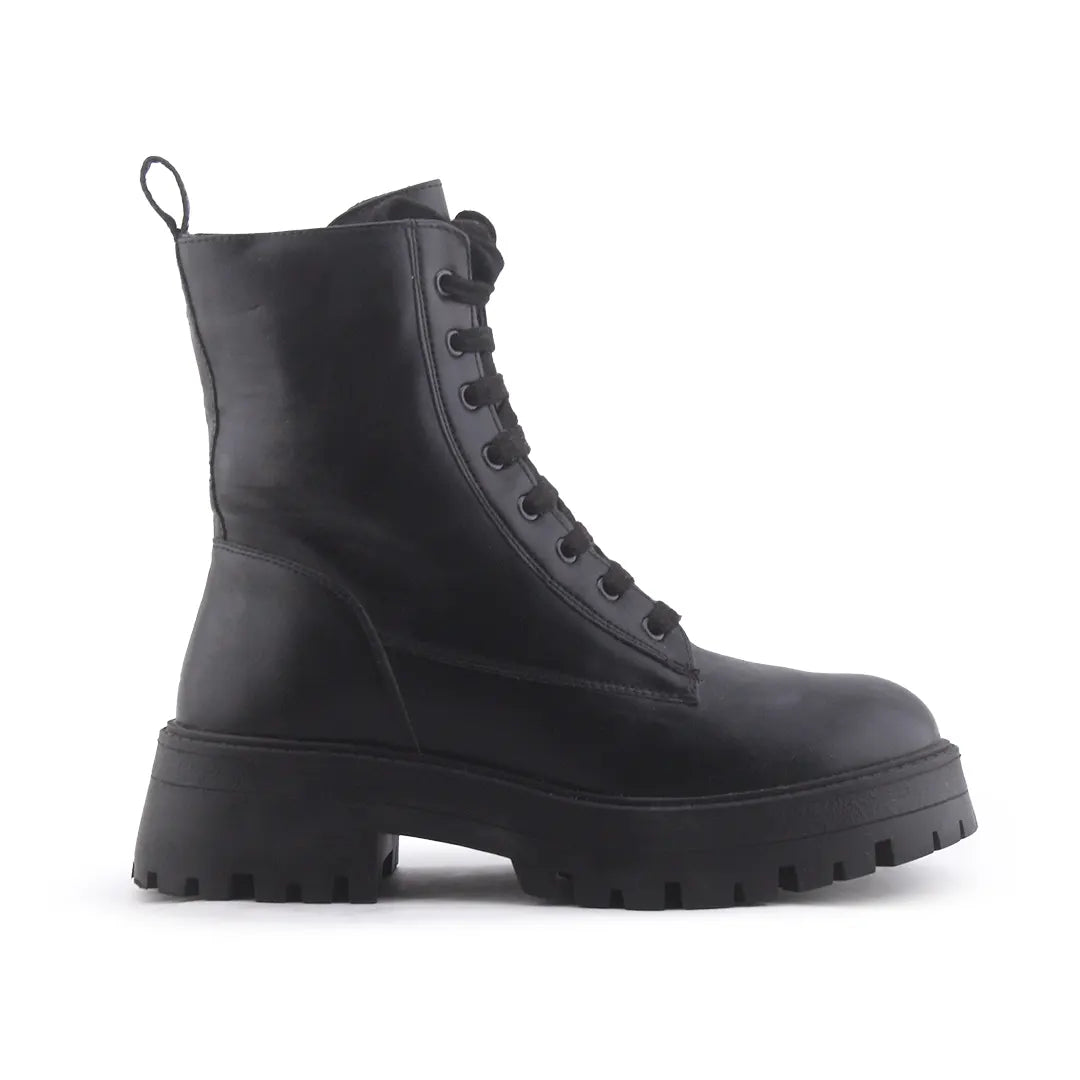 Pull & Bear Zipper Lace Up Ankle Boots | 100% Authentic Leather