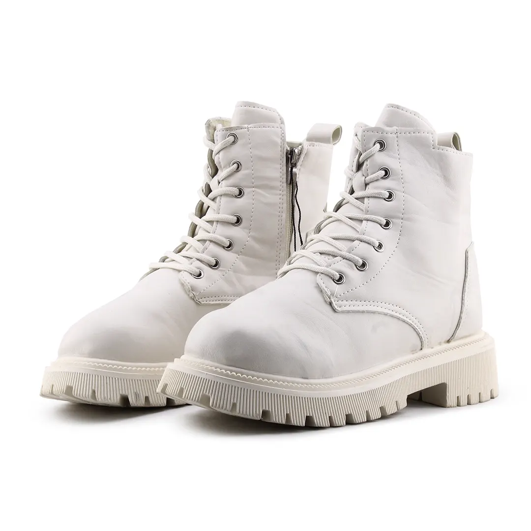 European Brand Zipper Lace Up Ankle Boot | 100% Authentic Leather