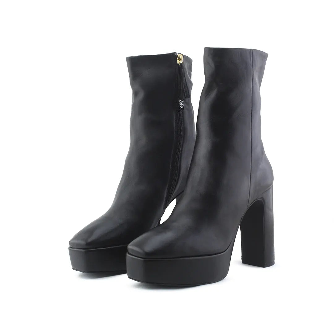 Zara Zipper Ankle Boot | 100% Authentic Leather