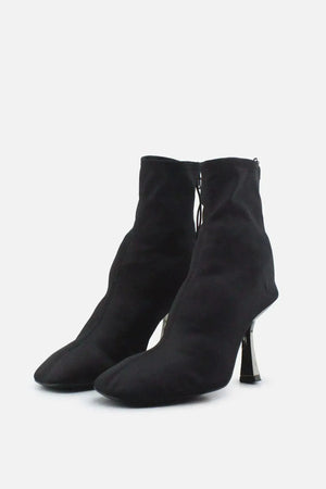 Zara Zipper Stilettos Ankle Boots | Textile - sundaybazar