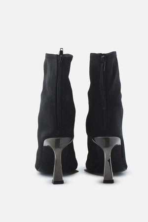 Zara Zipper Stilettos Ankle Boots | Textile - sundaybazar