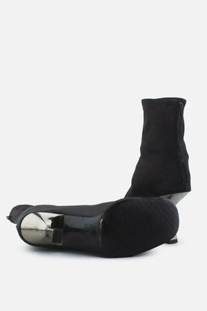 Zara Zipper Stilettos Ankle Boots | Textile - sundaybazar