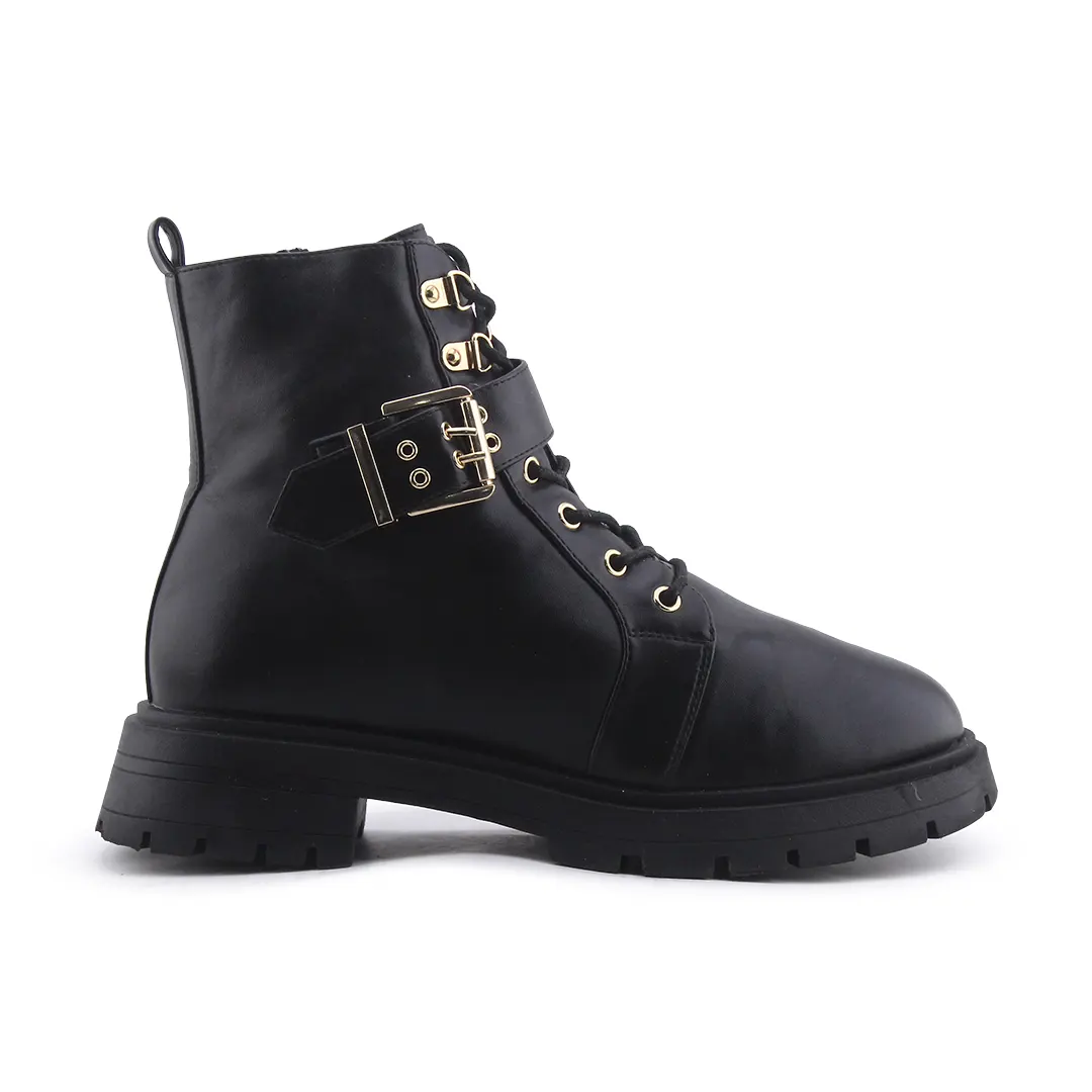 Asos Zipper Buckle Strap Lace Up Ankle Boot | 100% Authentic Leather