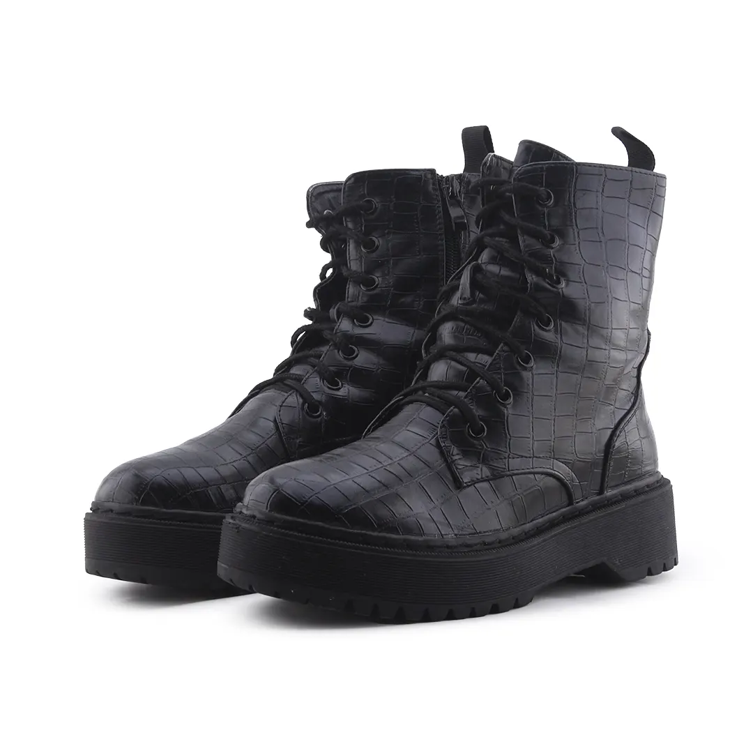 European Brand Zipper Lace Up Ankle Boot | 100% Authentic Leather