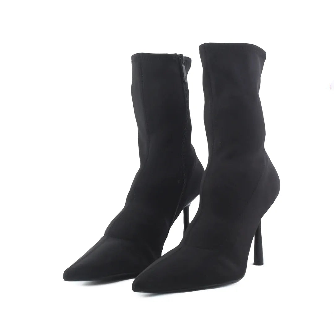 Zara Zipper Textile Ankle Boot