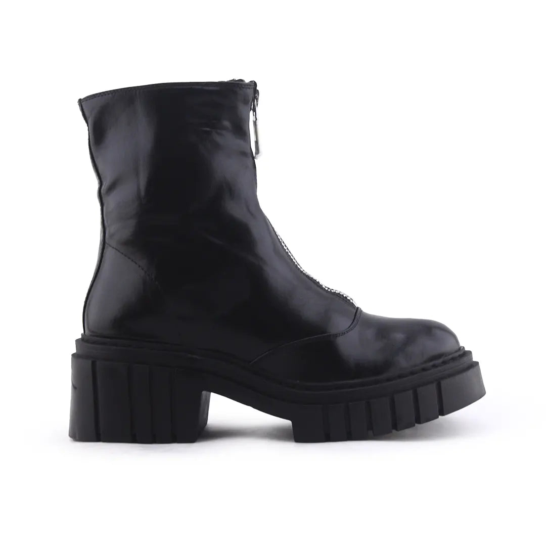 Stradivarius Zipper Ankle Boot | 100% Authentic Leather
