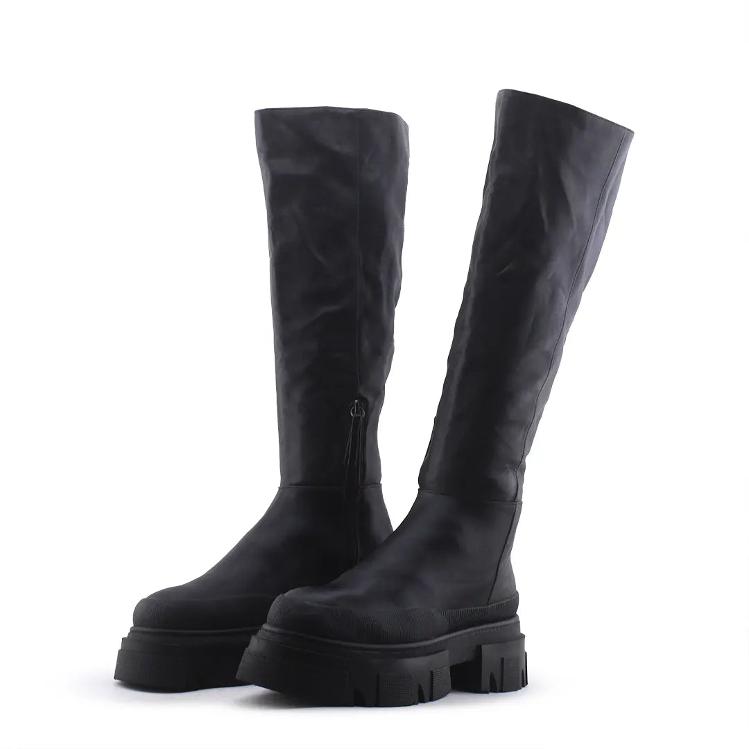 Bershka Zipper Knee High Boot | 100% Authentic Leather