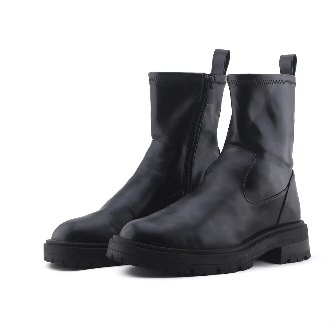 Pull & Bear Zipper Ankle Boot | 100% Authentic Leather