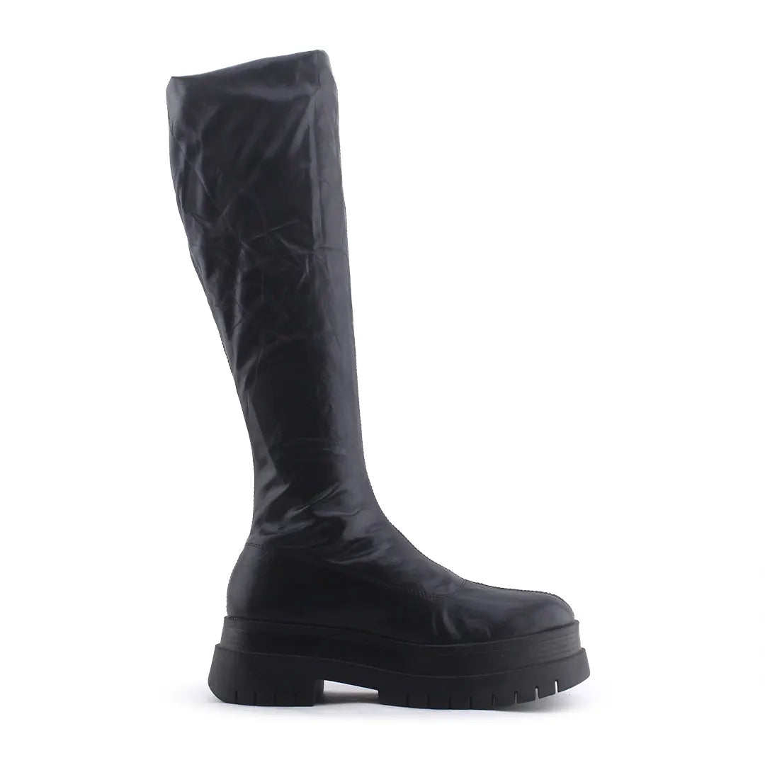 Bershka Zipper Knee High Boot | 100% Authentic Leather