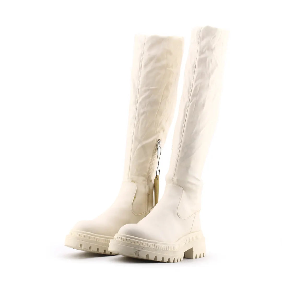 Bershka Zipper Over The Knee Boot | 100% Authentic Leather