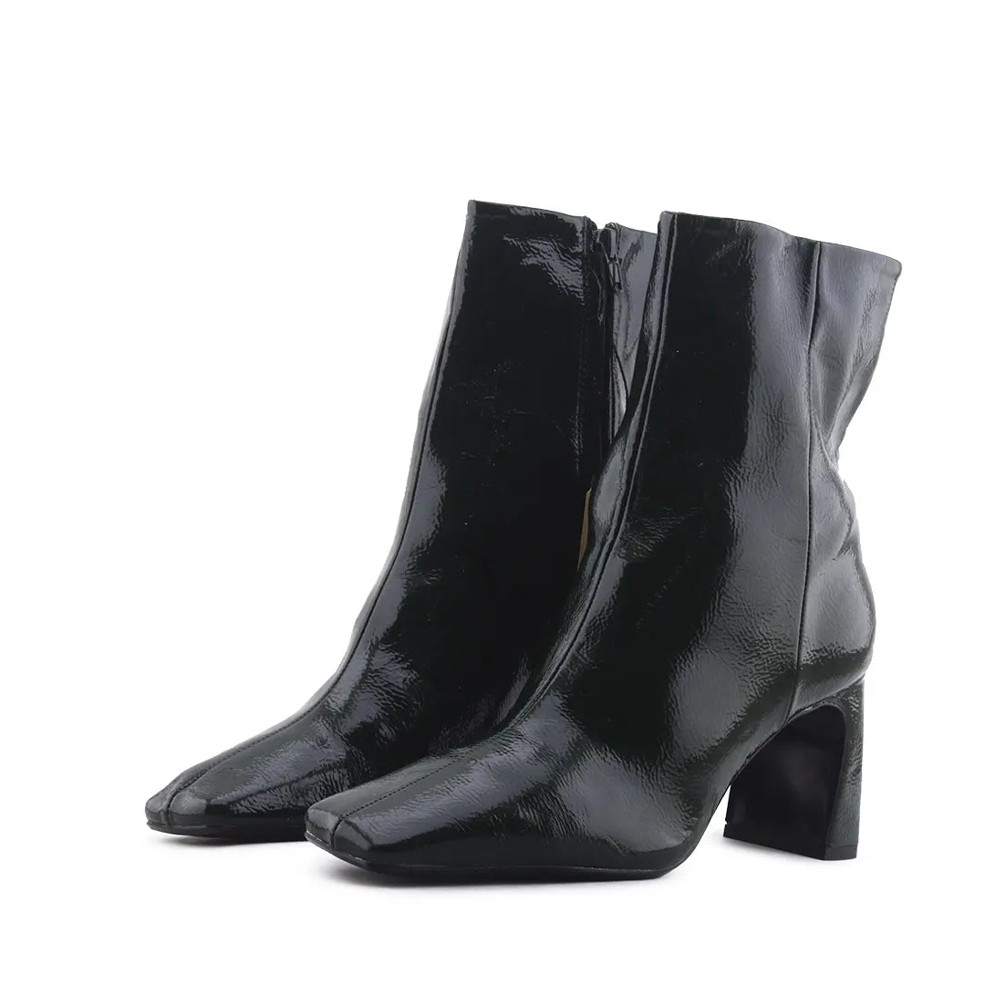 Zara Zipper Patent Ankle Boot