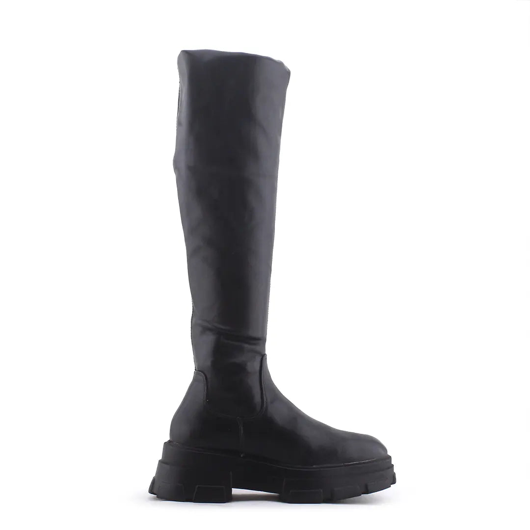 Stradivarius Zipper Over The Knee Boot | 100% Authentic Leather