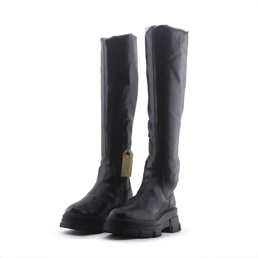 Stradivarius Zipper Over The Knee Boot | 100% Authentic Leather