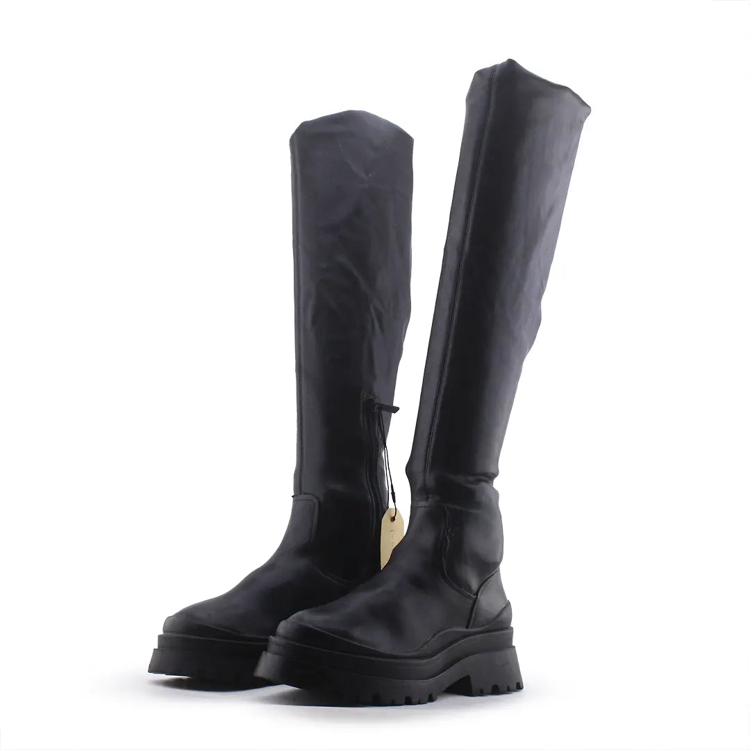 Stradivarius Zipper Knee High Boot | 100% Authentic Leather