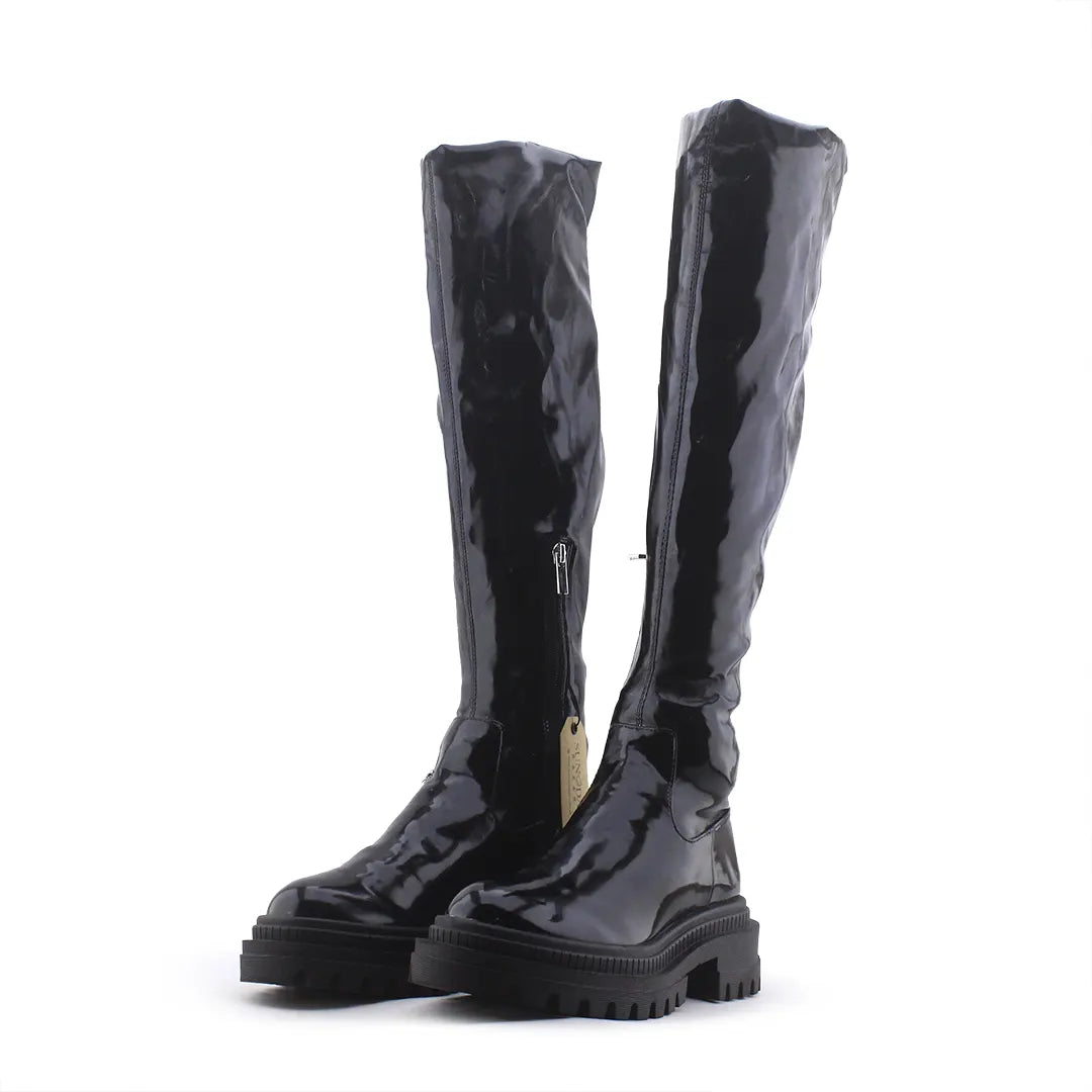 Bershka Zipper Over The Knee Boot