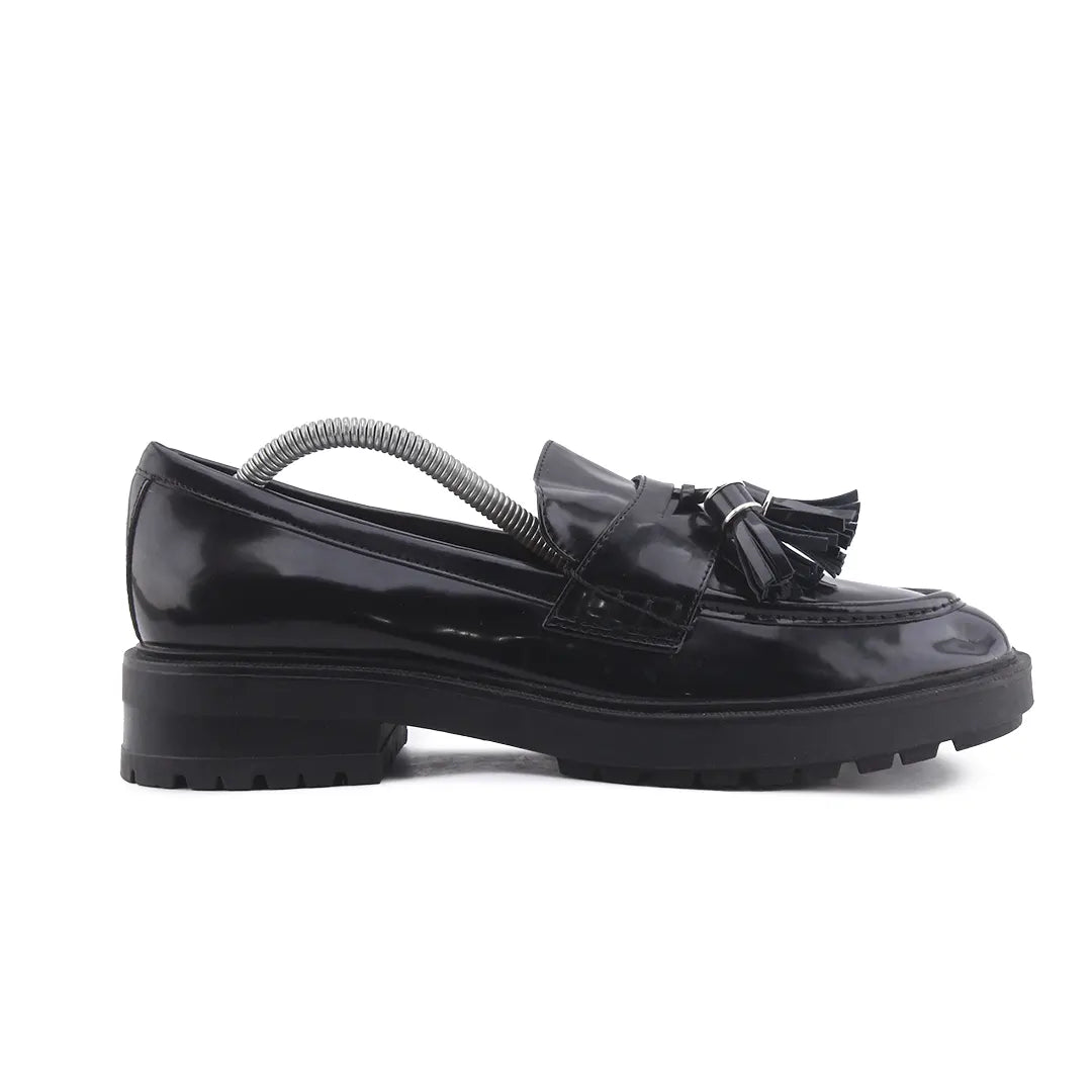 Zara Patent Penny Strap Loafers