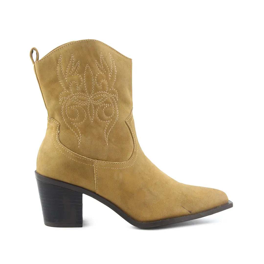 Bershka Zipper Suede Ankle Boot